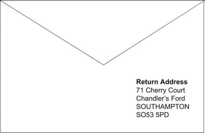 At the back of the envelope?