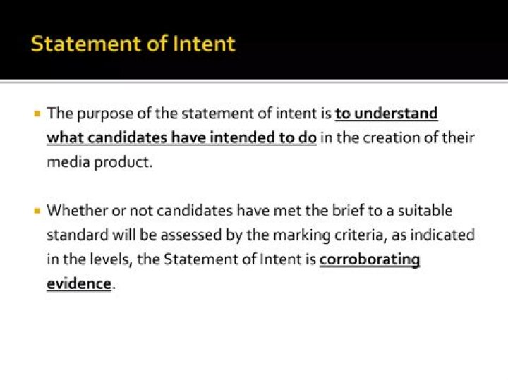 By statement of intent?