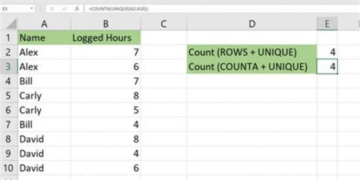 Do a unique count in excel?
