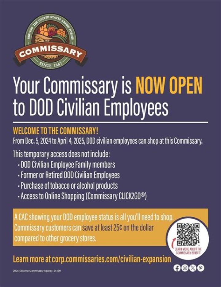 Do dod civilians get commissary privileges?