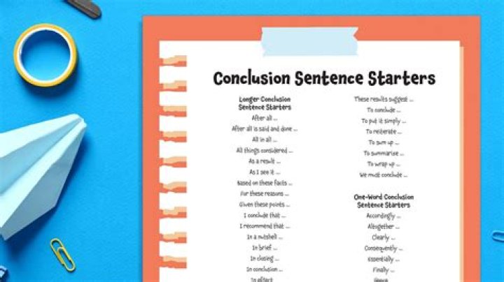 In conclusion sentence starters?