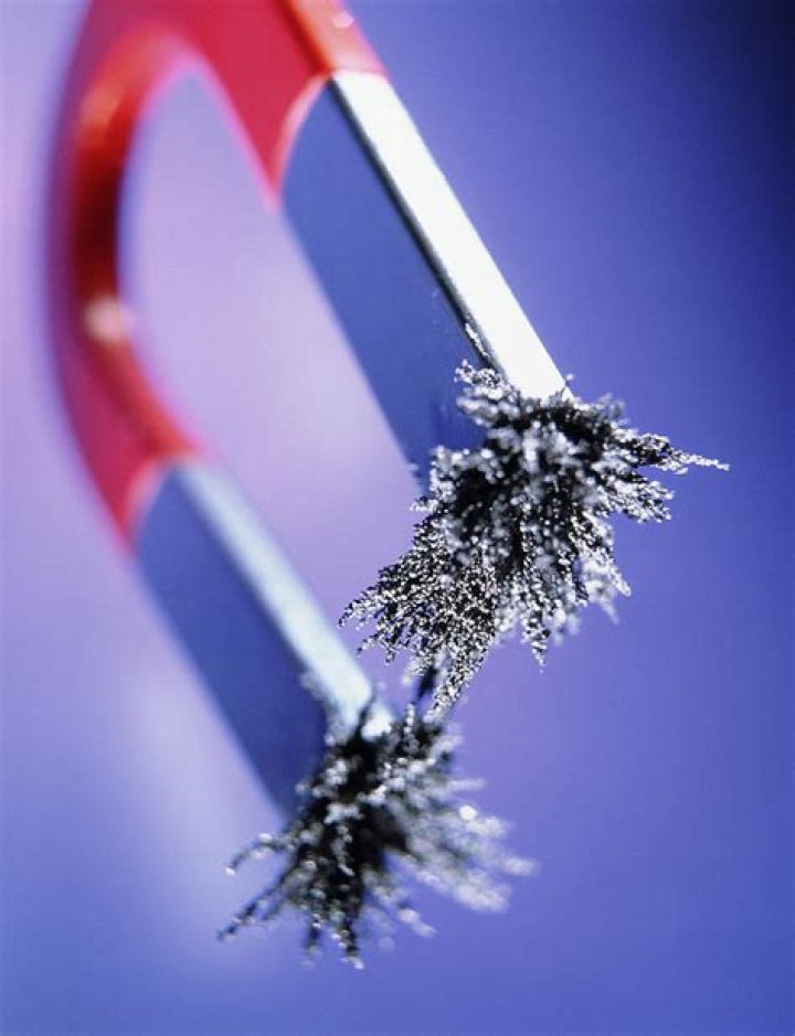Is iron filings attracted to magnets?