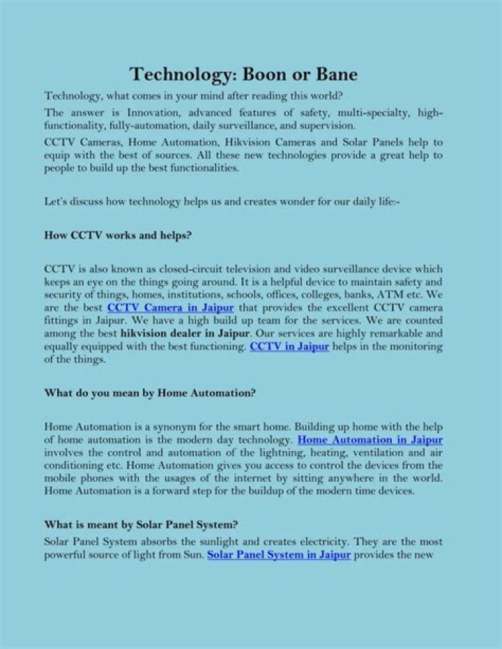 Is technology boon or bane?