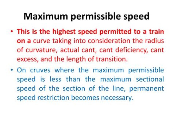 On maximum permissible speed?