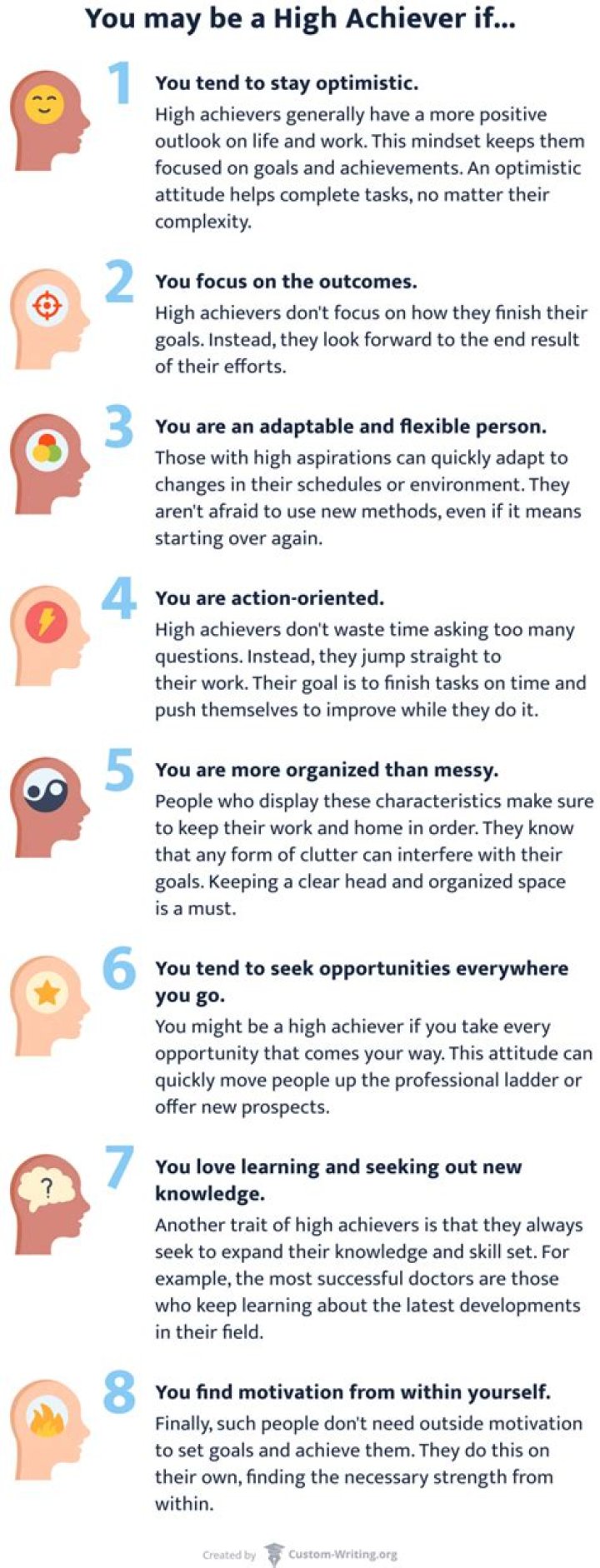 What are the characteristics of high achievers?