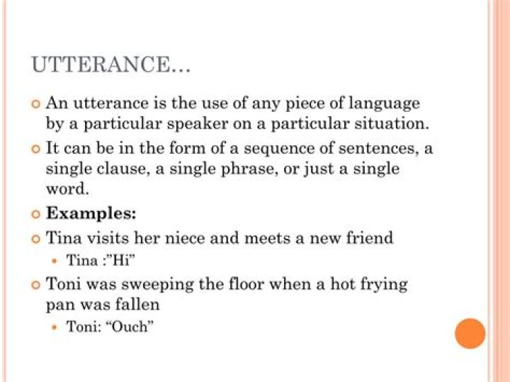 What are utterances in speech?