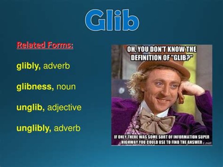 What does glibly mean in literature?