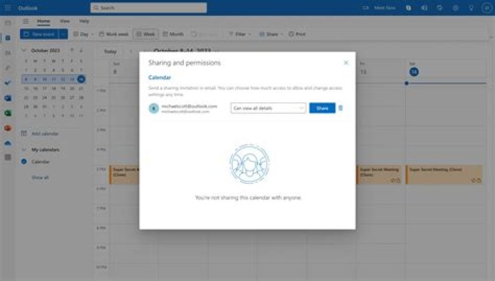 What is calendar sharing in outlook?