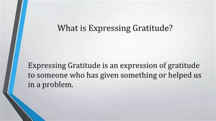 What is expressing gratitude?