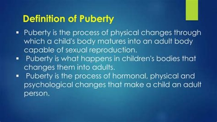 What is the definition of puberty?