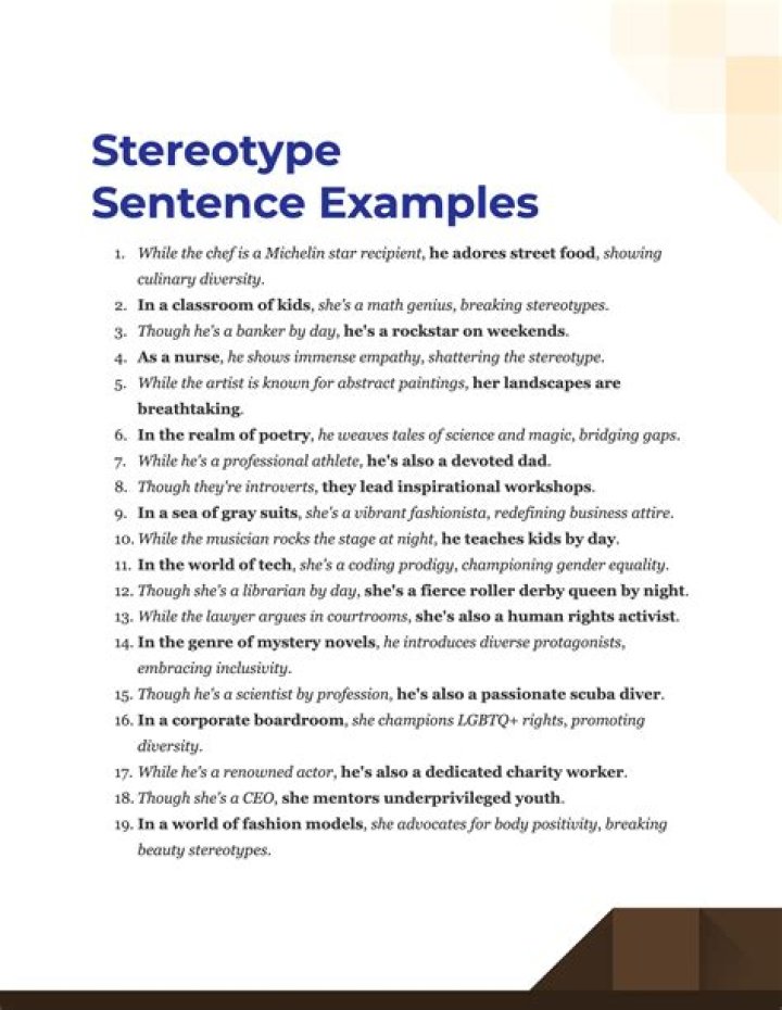 When to use stereotype in a sentence?