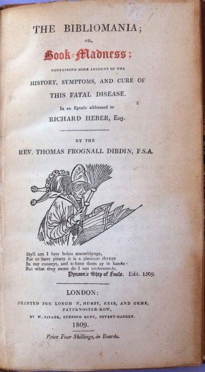 When was the word bibliomania first used?