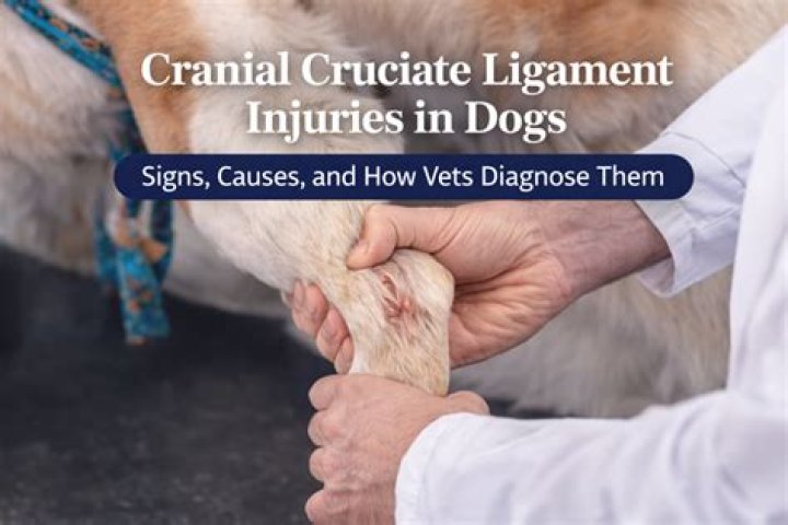 Where is the cranial cruciate ligament in a dog?