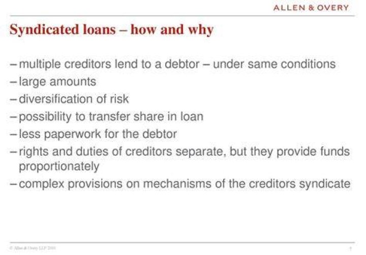 Why are loans syndicated?