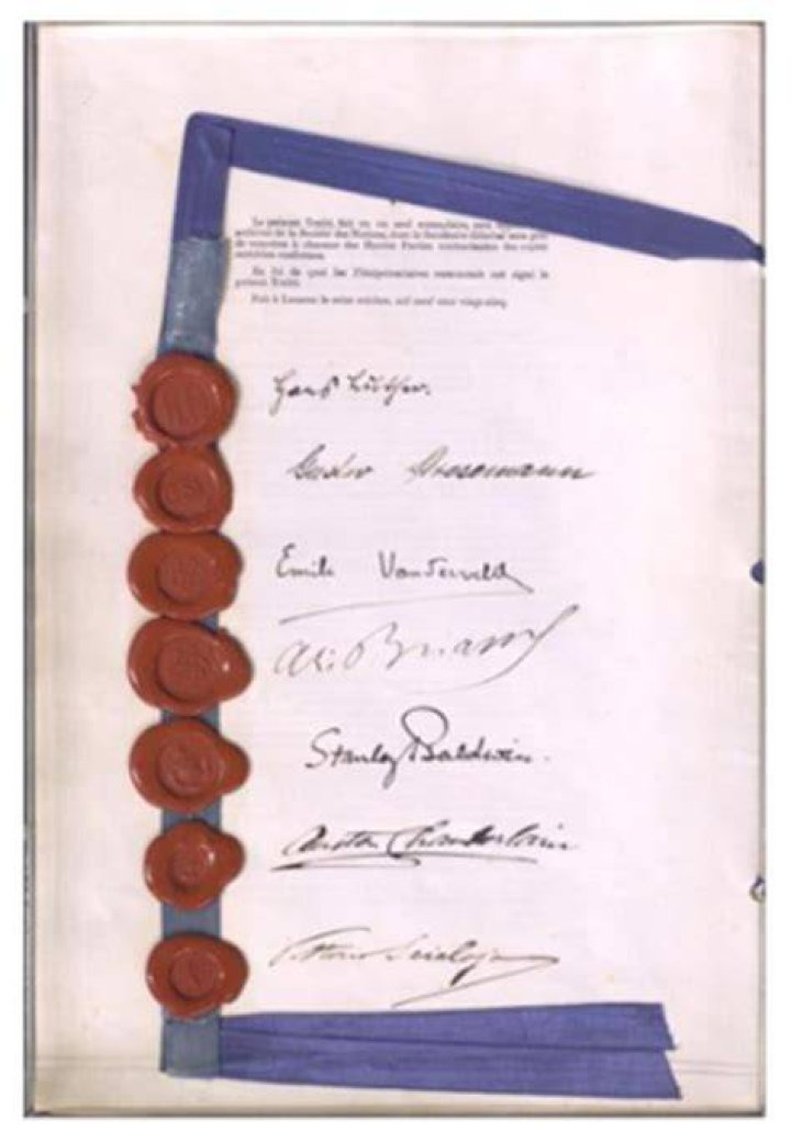 Why was the locarno treaty signed?